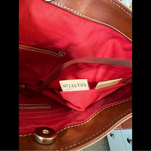 DOONEY & BOURKE Medium Sac Hobo Purse Shoulder Hand Bag Cognac Tan Brown Leather - Picture 15 of 16